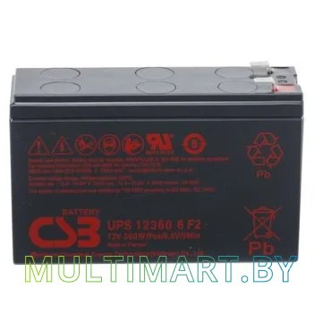 Аккумулятор для ИБП CSB Battery HRL UPS 12360 6 F2F1 Slim (12В/7.5А·ч)
